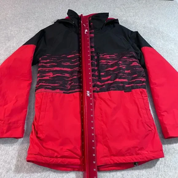 Burton Dry Ride Ski Snowboard Jacket Youth XL 18 Tiger Stripe Red Black - Picture 4 of 8